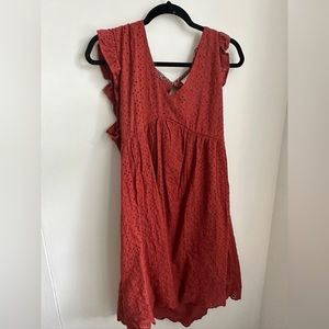 Burnt Orange Target Babydoll Dress